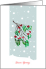 Business - Season’s Greetings with Stylized Red Berry Mistletoe, card