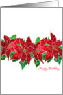 Happy Birthday with Stylized Poinsettia Flowers, Elegant Floral Design card