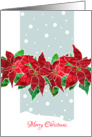 From Afar, Merry Christmas with Stylized Poinsettia in the Snow card