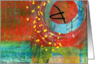 Thank You with Colorful Painting and Collage, Abstract Art, Myth card