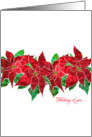 Thinking of You with Stylized Red Poinsettia, Elegant Floral Design card