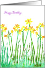 March Birthday with Stylized Yellow Daffodil, Elegant Floral Design card