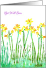 Get Well Soon with Stylized Yellow Daffodil, Floral Design, Collage card