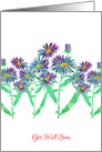 Get Well Soon with Stylized Colorful Aster, Floral Design card