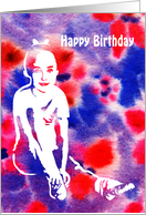 Birthday, For girls, Young Ballerina / Watercolor Flowers, young lady card