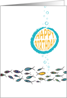 Birthday Wishing Fish, Fiance / Fiancee, Witty and colourful Collage card