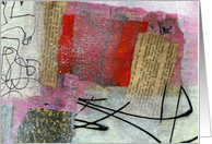 Colorful Abstract Collage, Any Occasion Blank Note, Melody card
