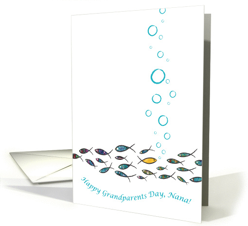 Grandparents Day For Nana, Gold Fish, Witty, Elegant, Cute Design card