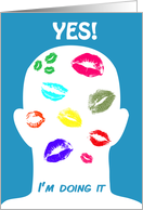 Head Shaving Party Invitation, Yes I’m doing it, Man, Lipstick Kisses card
