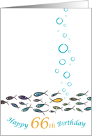 Happy 66th Birthday, Gold Fish, Witty, Elegant, Cute, Colorful Design card
