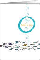 Father in Law Day, Yellow Gold Fish, Witty, Elegant, colorful fish, card