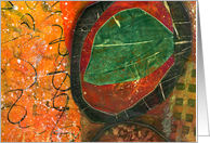 Birthday, Anyone, Colorful Abstract Collage, Stone, Leaf, Encounter card