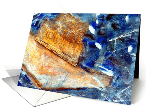 Birthday, Modern Abstract Painting-Collage, For Anyone, Alone card