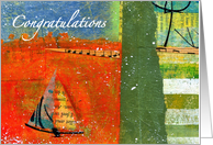 Congratulations on PsyD Doctoral Degree Graduation, Sailing Boat, card