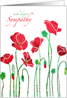 With Deepest Sympathy, death by suicide, Elegant Red Poppy Floral, card