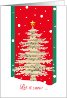 Let It Snow, From Afar, Stylized Christmas Tree with Star in the Snow card