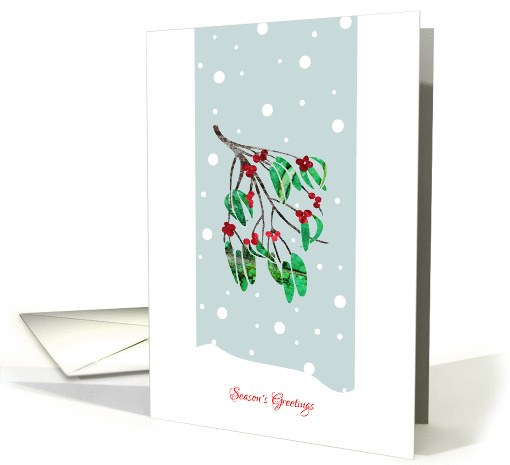 Season's Greetings with Stylized Red Berry Mistletoe, Christmas card