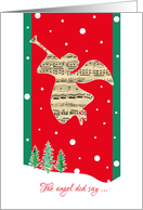 Joy to the World, The Angel Did Say with Stylized Musical Note Angel card