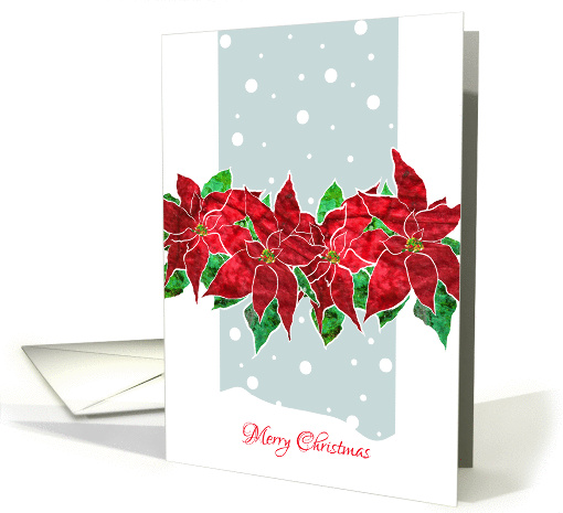 From Afar, Merry Christmas with Stylized Poinsettia in the Snow card