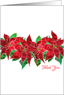 Business - Thank You with Stylized Red Poinsettia, Floral Design, card