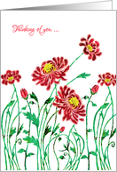 Thinking of You with Stylized Chrysanthemum, Elegant Floral Design card