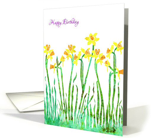 Business - Happy Birthday with Stylized Yellow Daffodil,... (1337364)