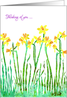 Thinking of You with Stylized Yellow Daffodil, Elegant Floral Design card