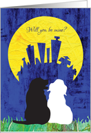 Be My Valentine - Puppy Love in the Moonlight card