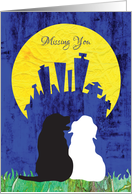 Valentine’s Day - Missing You with Puppy Love in the Moonlight card