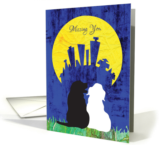 Miss You with Puppy Love in the Moonlight card (1338980)