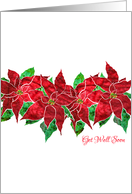 Get Well Soon with Stylized Red Poinsettia, Floral Design card