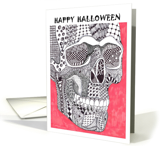 Ornate skull, Halloween card (1409396)