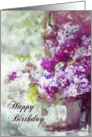 Beautiful Purple Flower Blossom Birthday Card for her card