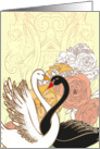 Swan Love Wedding Blank Card