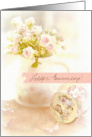 Pretty Roses in Jug Anniversary Card