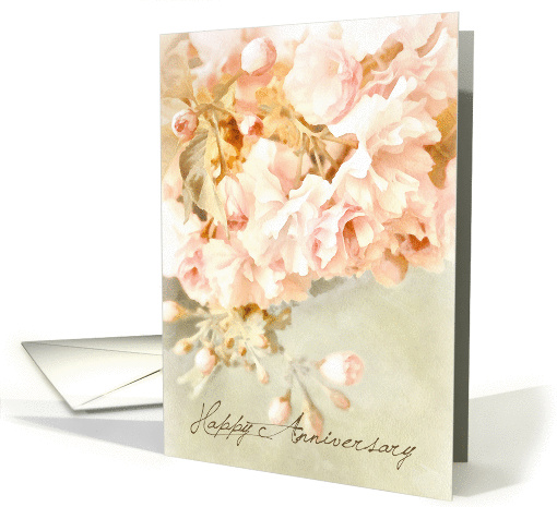 Beautiful Pink Flower Blossom Anniversary card (1295578)