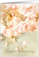 Beautiful Pink Flower Blossom Anniversary Card