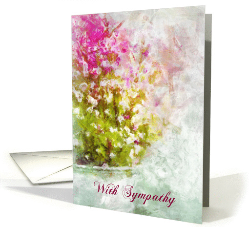 Beautiful Pink Flower in Pot Sympathy card (1295624)