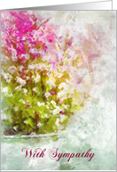 Beautiful Pink Flower in Pot Sympathy Card
