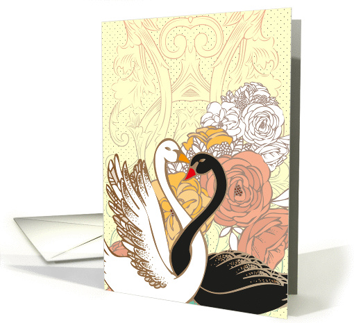 Swan Love Wedding Blank card (1297502)