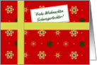 Frohe Weihnachten - For Daughter-in-law Christmas parcel in German card