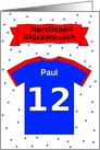 12th birthday t-shirt custom name - German language card