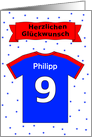 9th birthday t-shirt custom name - German language card