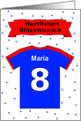 8th birthday t-shirt custom name - German language card