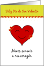 Smiling heart Valentine Spanish language card
