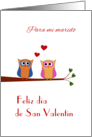 Valentine for husband two owls - Spanish language card