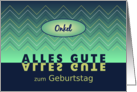 Uncle birthday blue-green chevrons - German language card