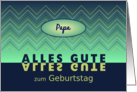 Dad birthday blue-green chevrons - German language card