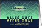 Son-in-law birthday blue-green chevrons - German language card