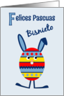 Great grandson Easter egg bunny - Spanish language card
